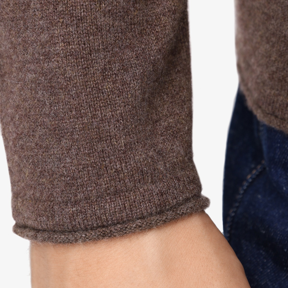 BML brown cashmere crew neck sweater