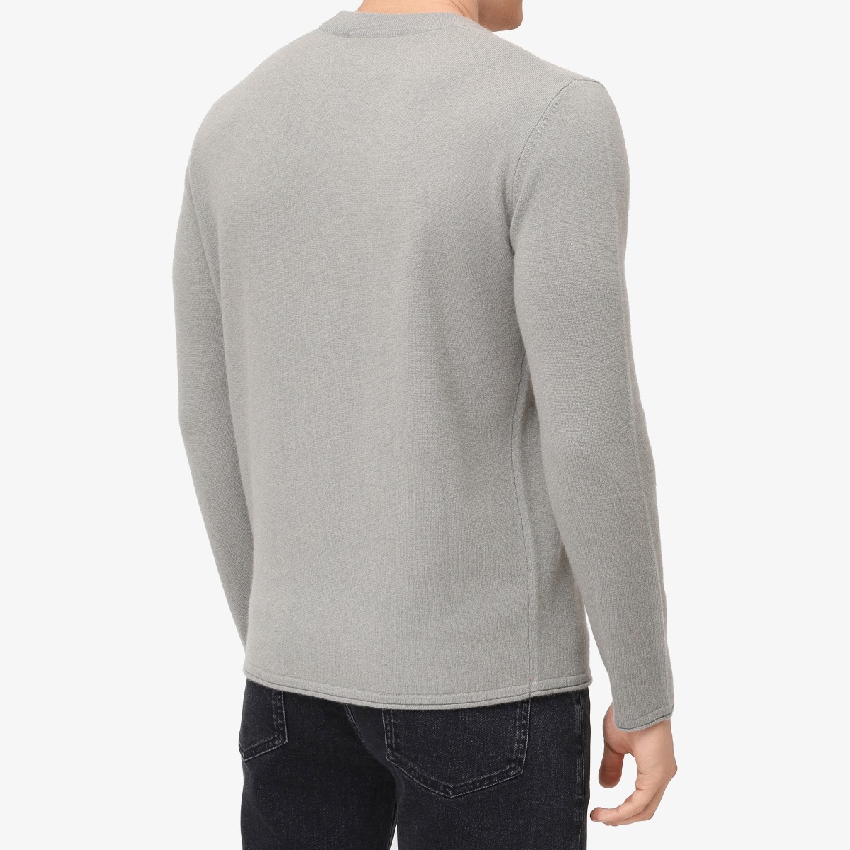 BML grey cashmere crew neck sweater