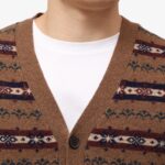 BML brown Fair Isle merino wool v-neck vest
