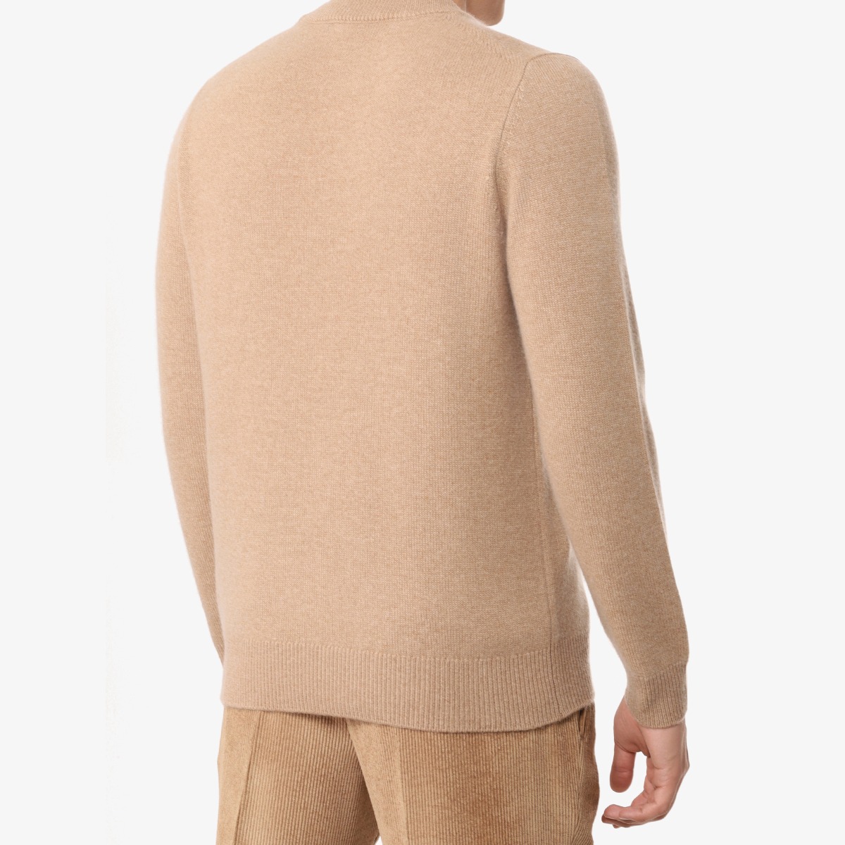 BML camel cashmere crew neck sweater