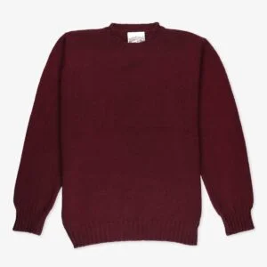 Jamieson's burgundy wool crew neck sweater