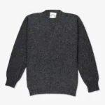 Jamiesons tamsiai pilkas vilnos megztinis apvalia apykakle