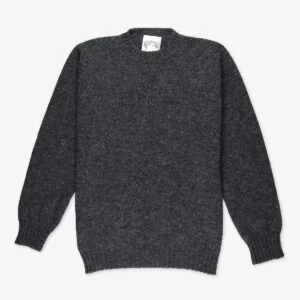 Jamieson's dark grey wool crew neck sweater