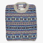 Jamiesons blue Fair Isle wool crew neck sweater