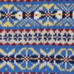 Jamiesons mėlynas Fair Isle rašto vilnos megztinis apvalia apykakle