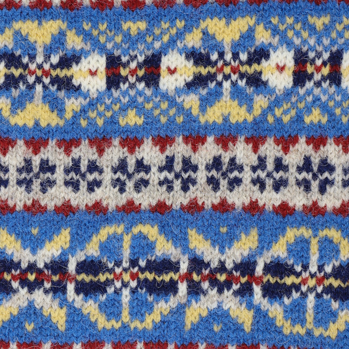 Jamiesons blue Fair Isle wool crew neck sweater