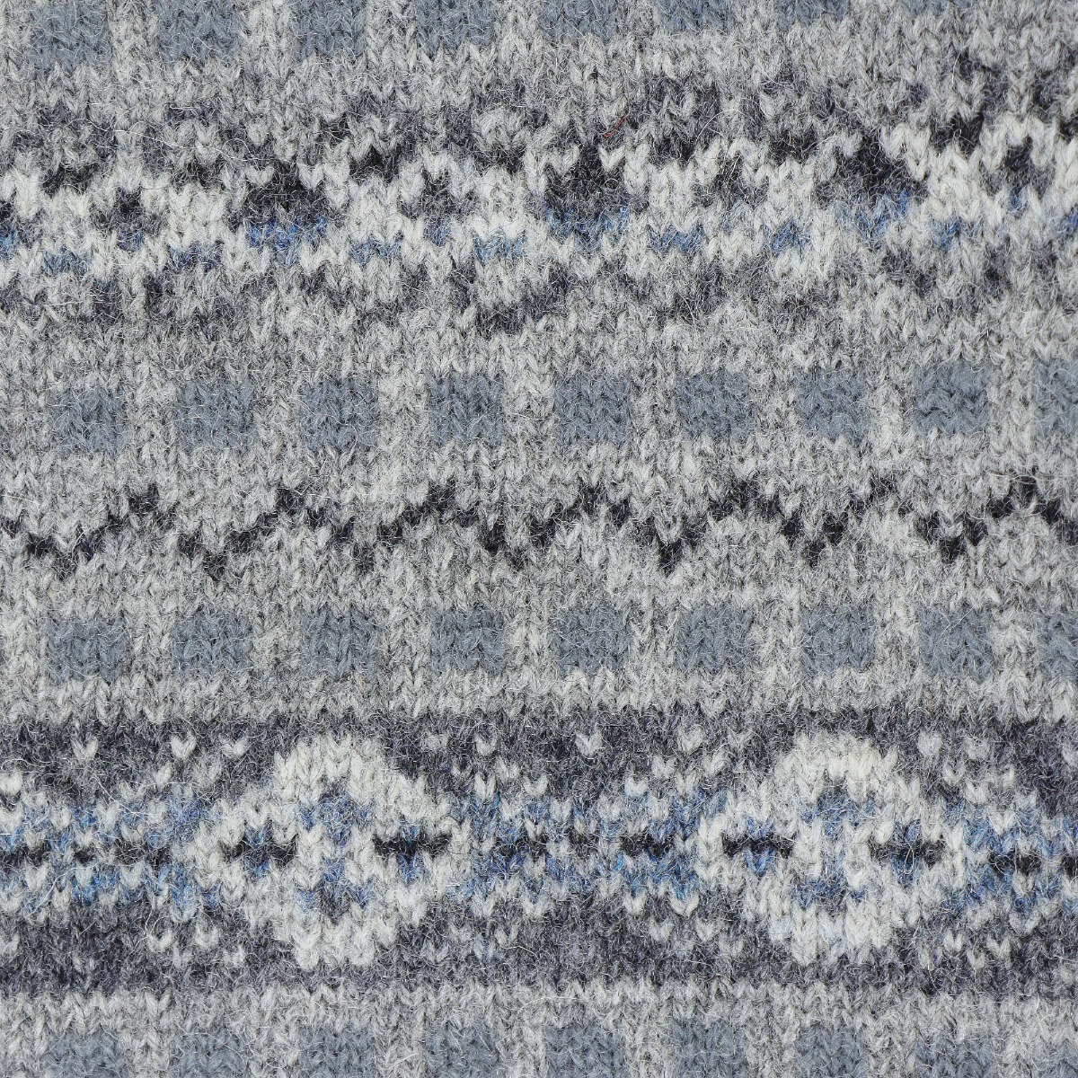 Jamiesons šviesiai pilkas Fair Isle rašto vilnos megztinis apvalia apykakle