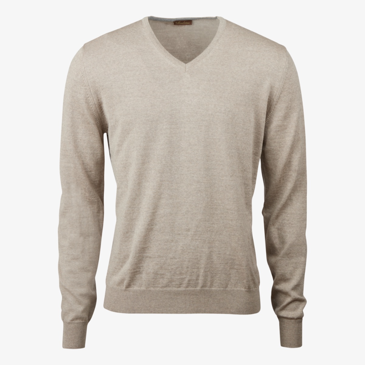 Stenströms beige merino wool v-neck sweater