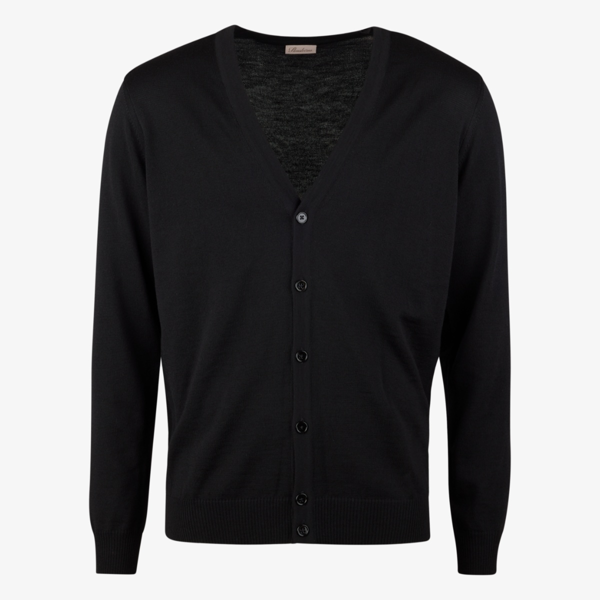 Stenströms black merino wool v-neck cardigan