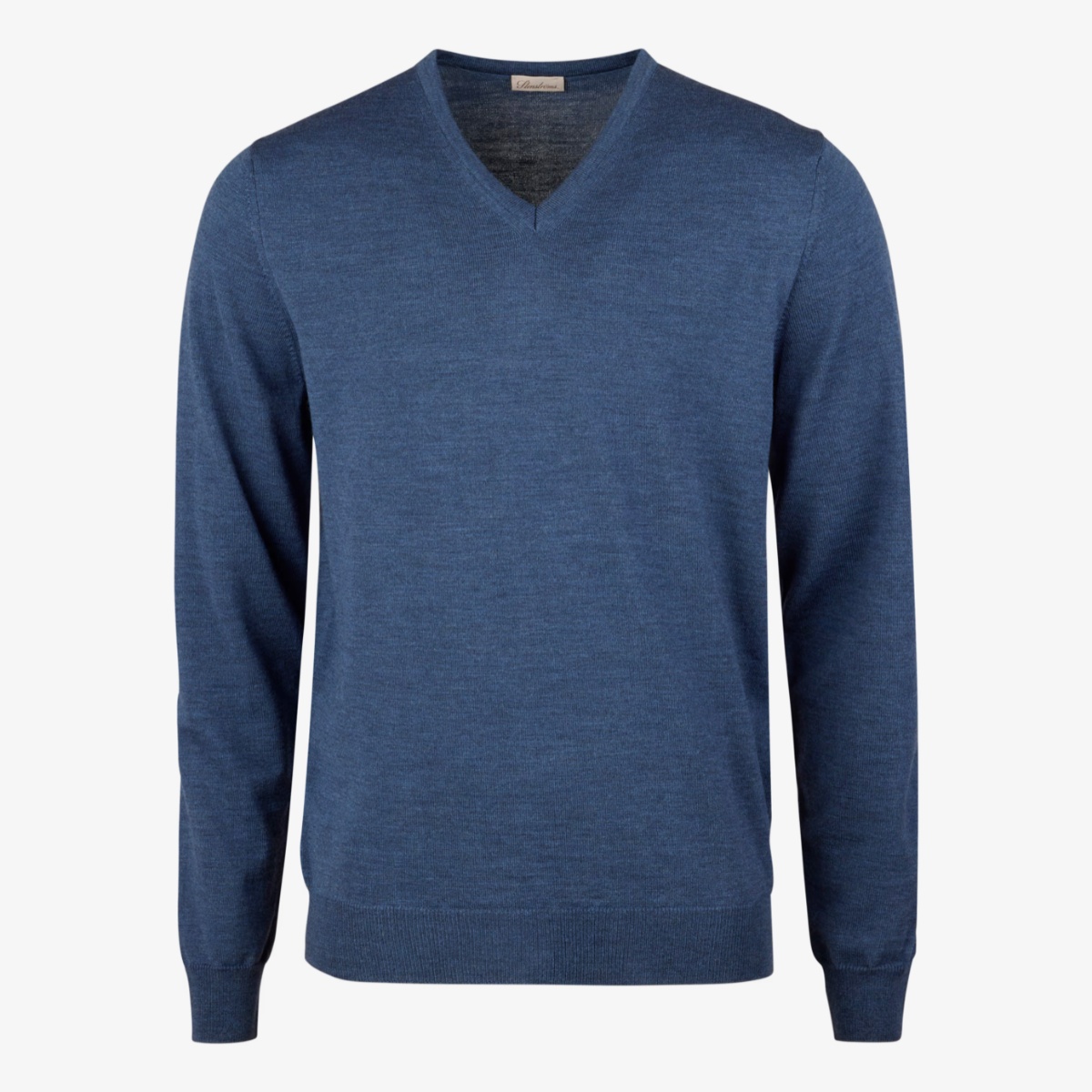 Stenströms blue merino wool v-neck sweater