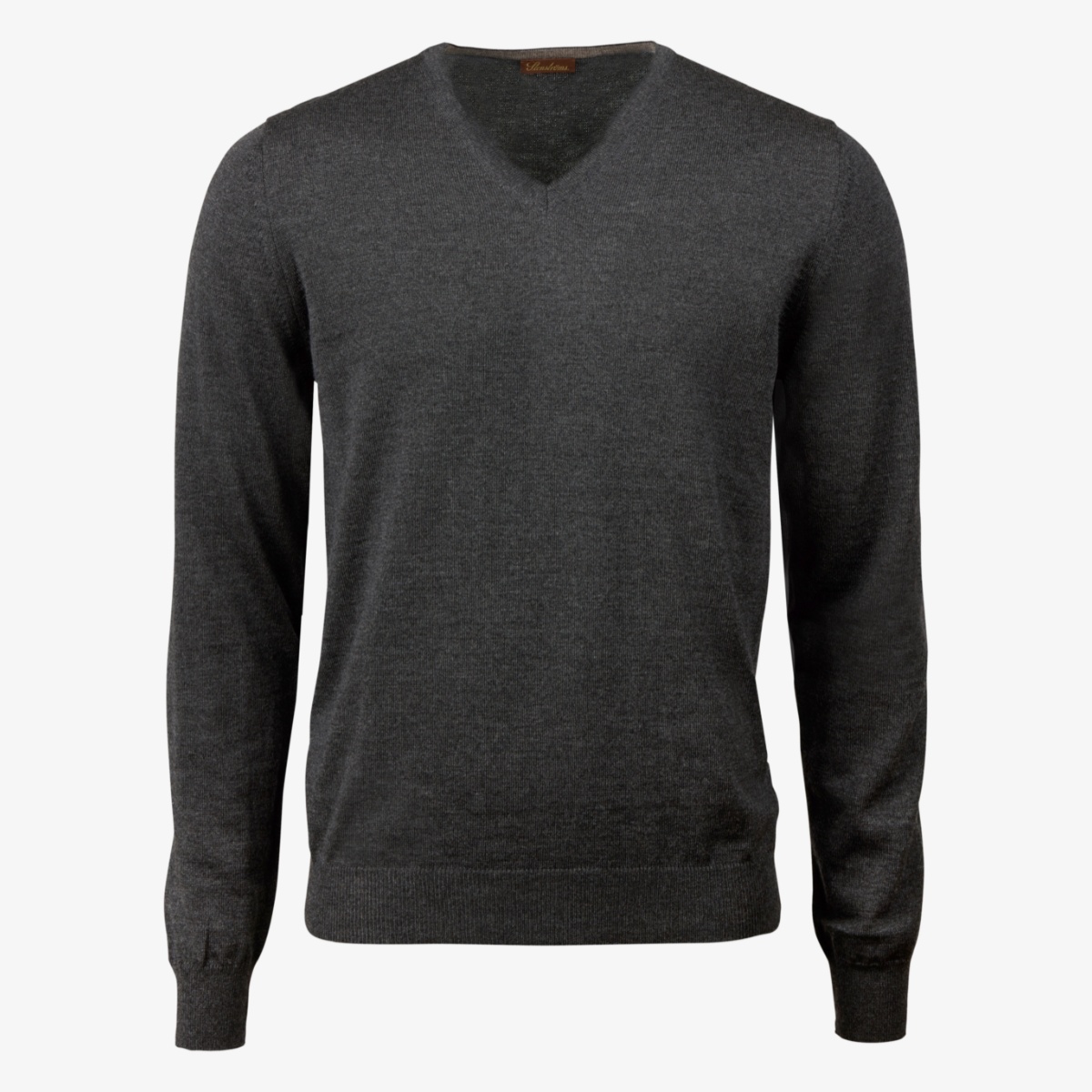 Stenströms dark grey merino wool v-neck sweater