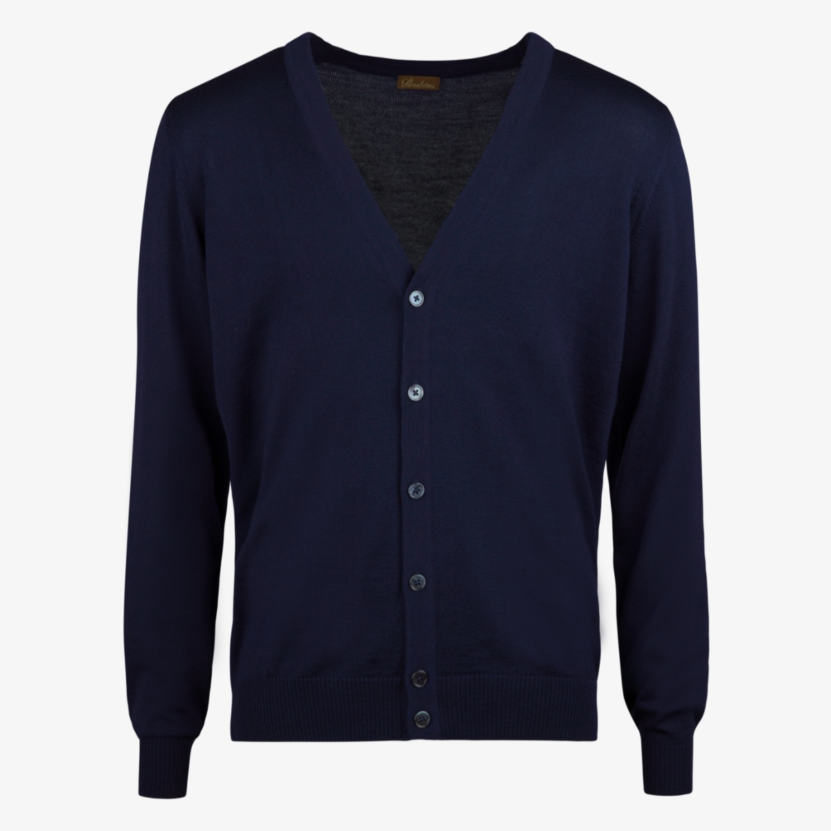 Stenströms navy merino wool v-neck cardigan
