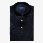 Eton navy slim fit Filo di Scozia solid collar polo shirt