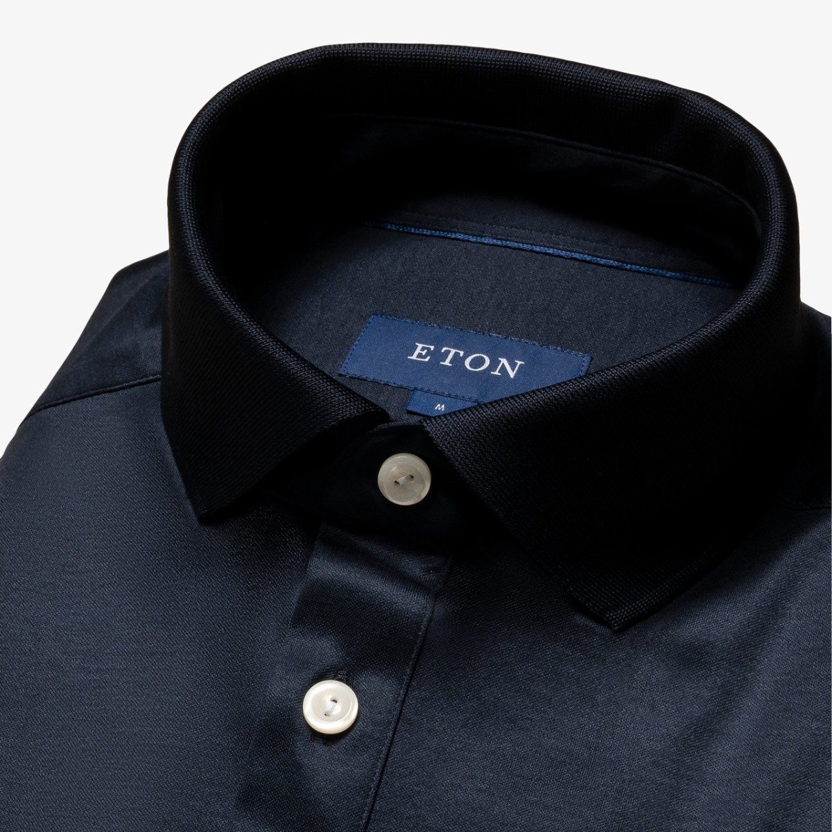 Eton tamsiai mėlyni slim fit Filo di Scozia polo marškinėliai