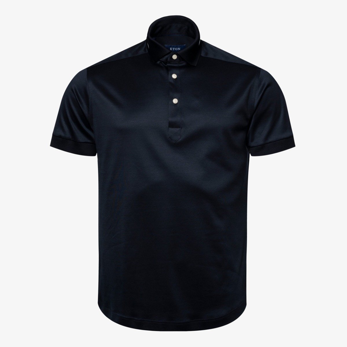 Eton navy slim fit Filo di Scozia solid collar polo shirt