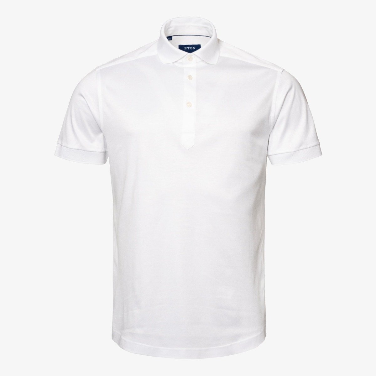 Eton white slim fit Filo di Scozia solid collar polo shirt