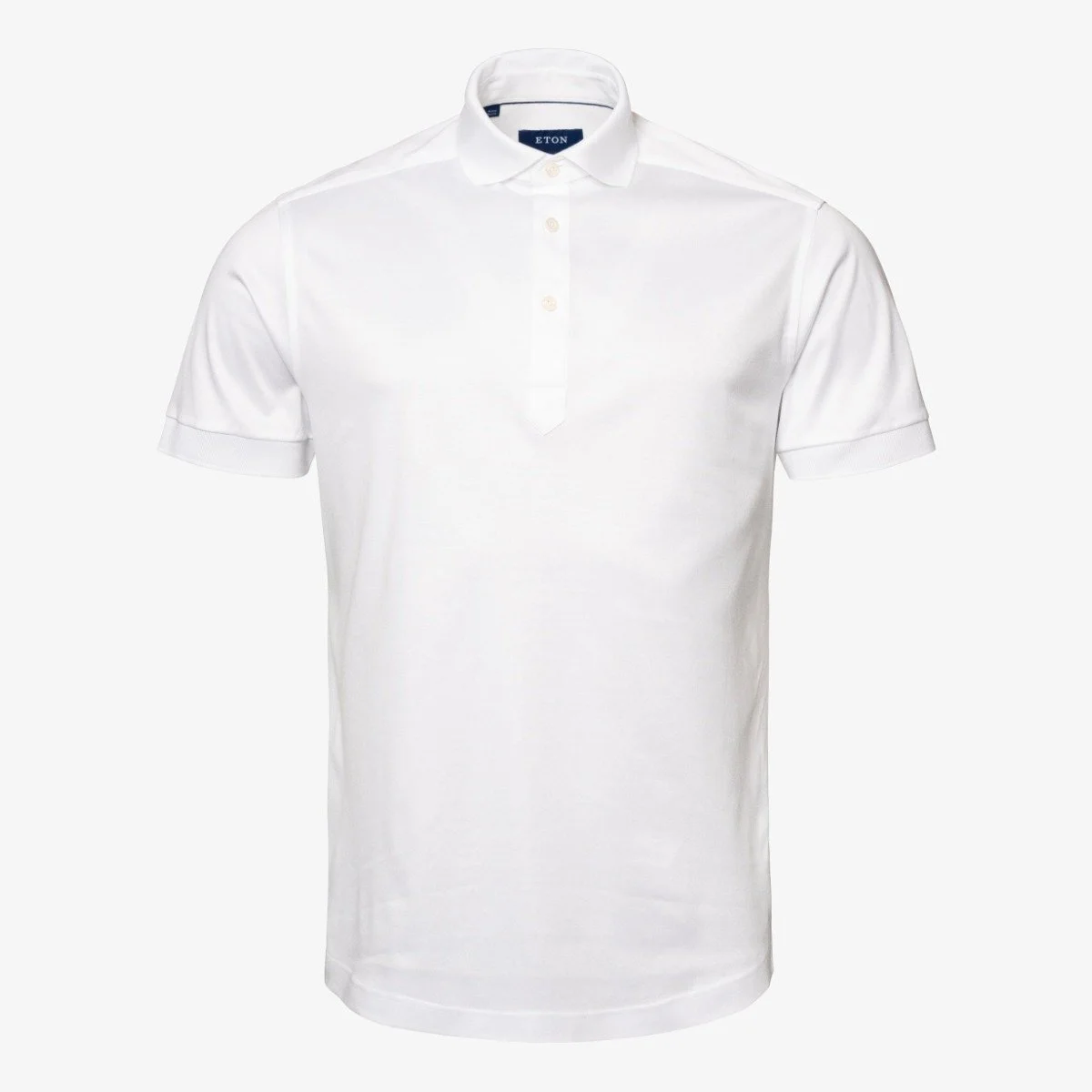 Eton white slim fit Filo di Scozia solid collar polo shirt