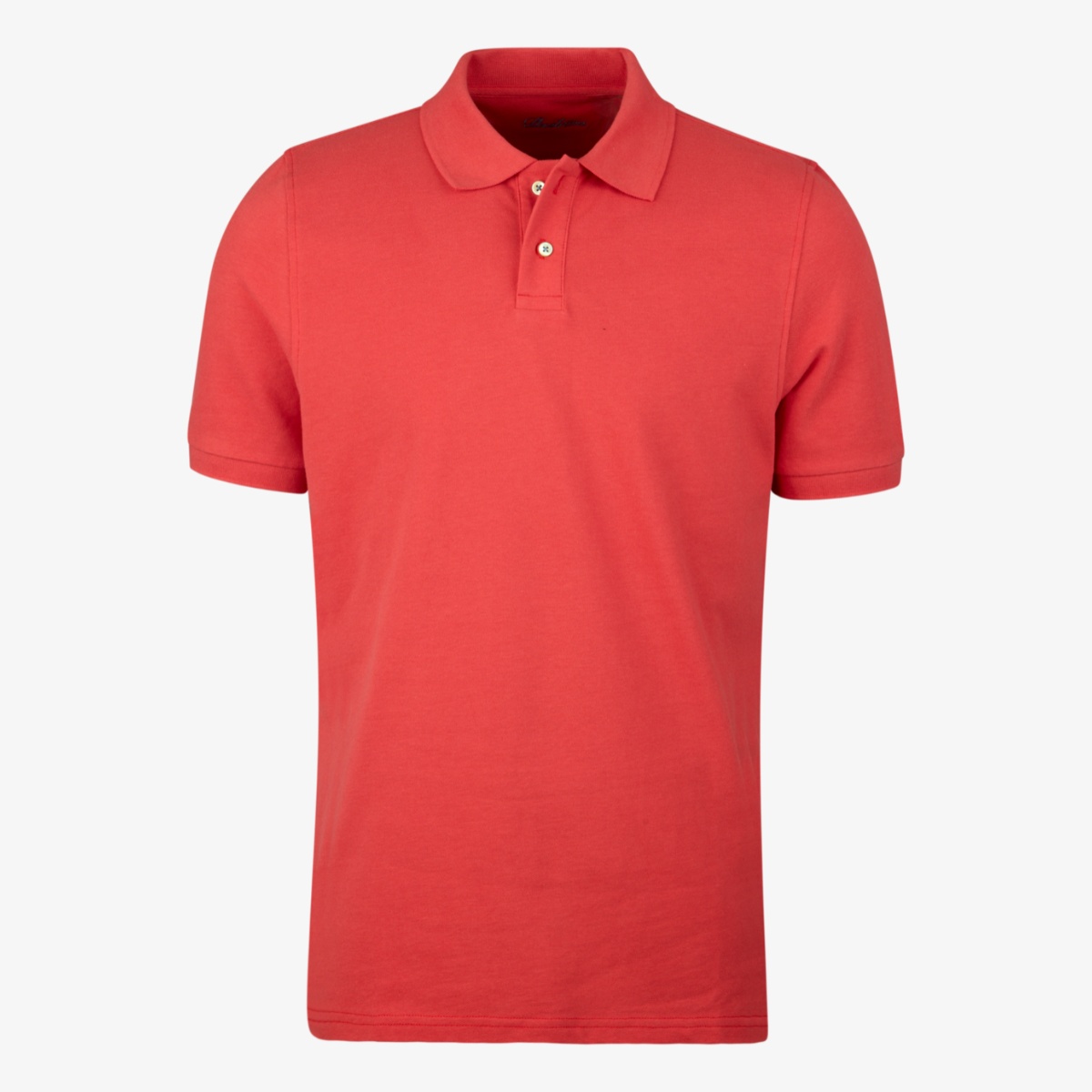 Stenströms coral red slim fit piqué polo shirt