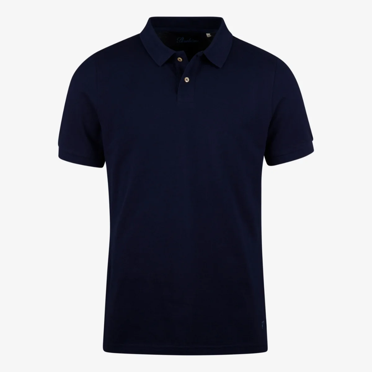 Stenströms navy slim fit piqué polo shirt