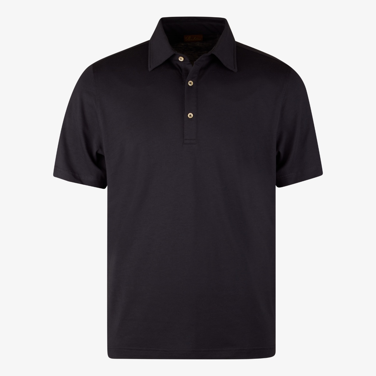 Stenströms navy regular fit supima cotton polo shirt