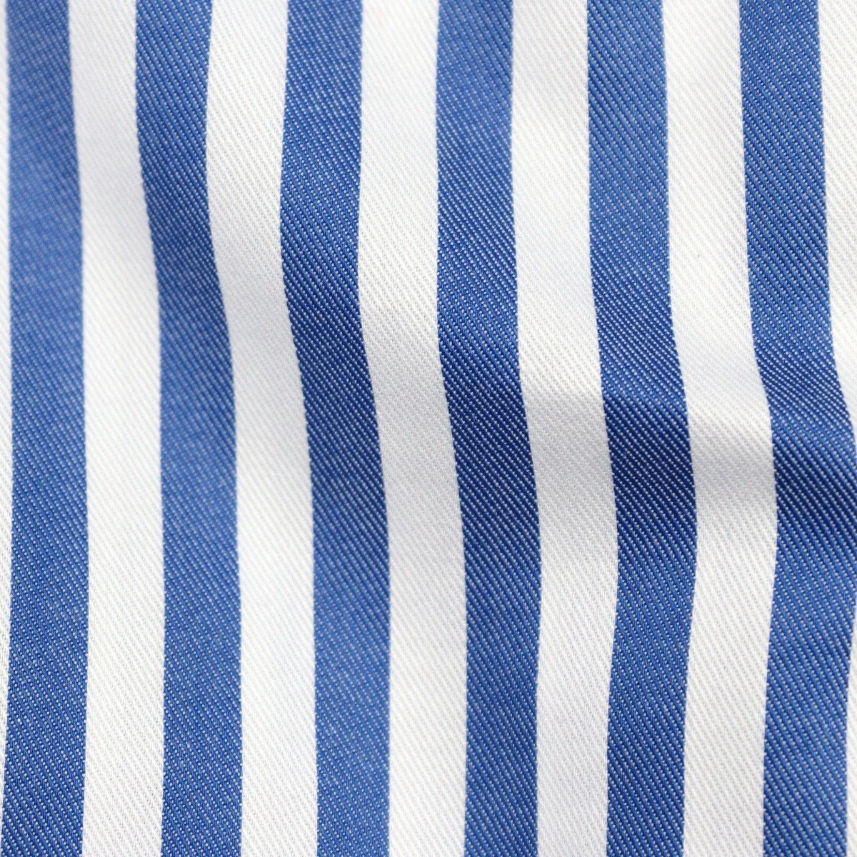 Cordone 1956 Blue Slim Fit Bold Striped Twill Shirt