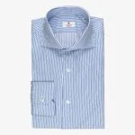 Cordone 1956 blue slim fit striped twill shirt