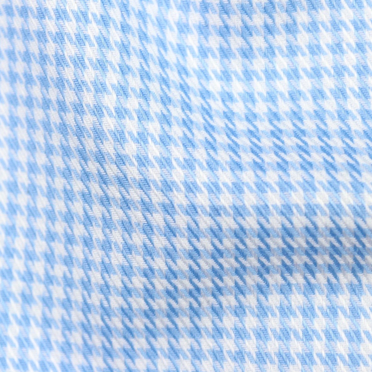 Cordone 1956 light blue slim fit houndstooth twill shirt