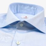 Cordone 1956 light blue slim fit poplin shirt