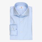 Cordone 1956 šviesiai mėlyni slim fit tvilo marškiniai