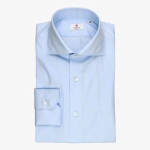 Cordone 1956 light blue slim fit twill men's dress shirt