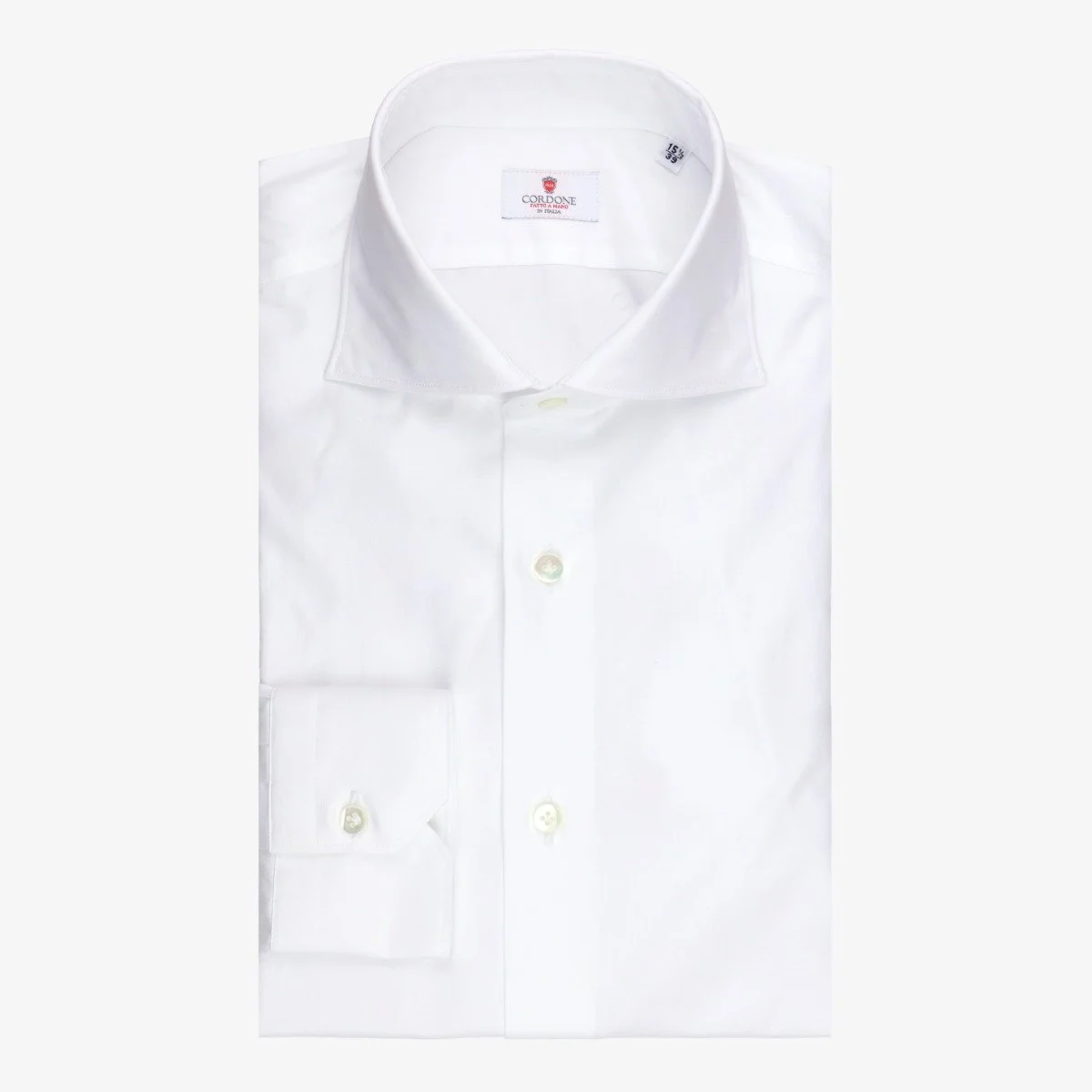 Cordone 1956 white slim fit twill shirt