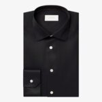 Eton black slim fit elevated twill shirt