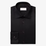 Eton black slim fit elevated twill shirt