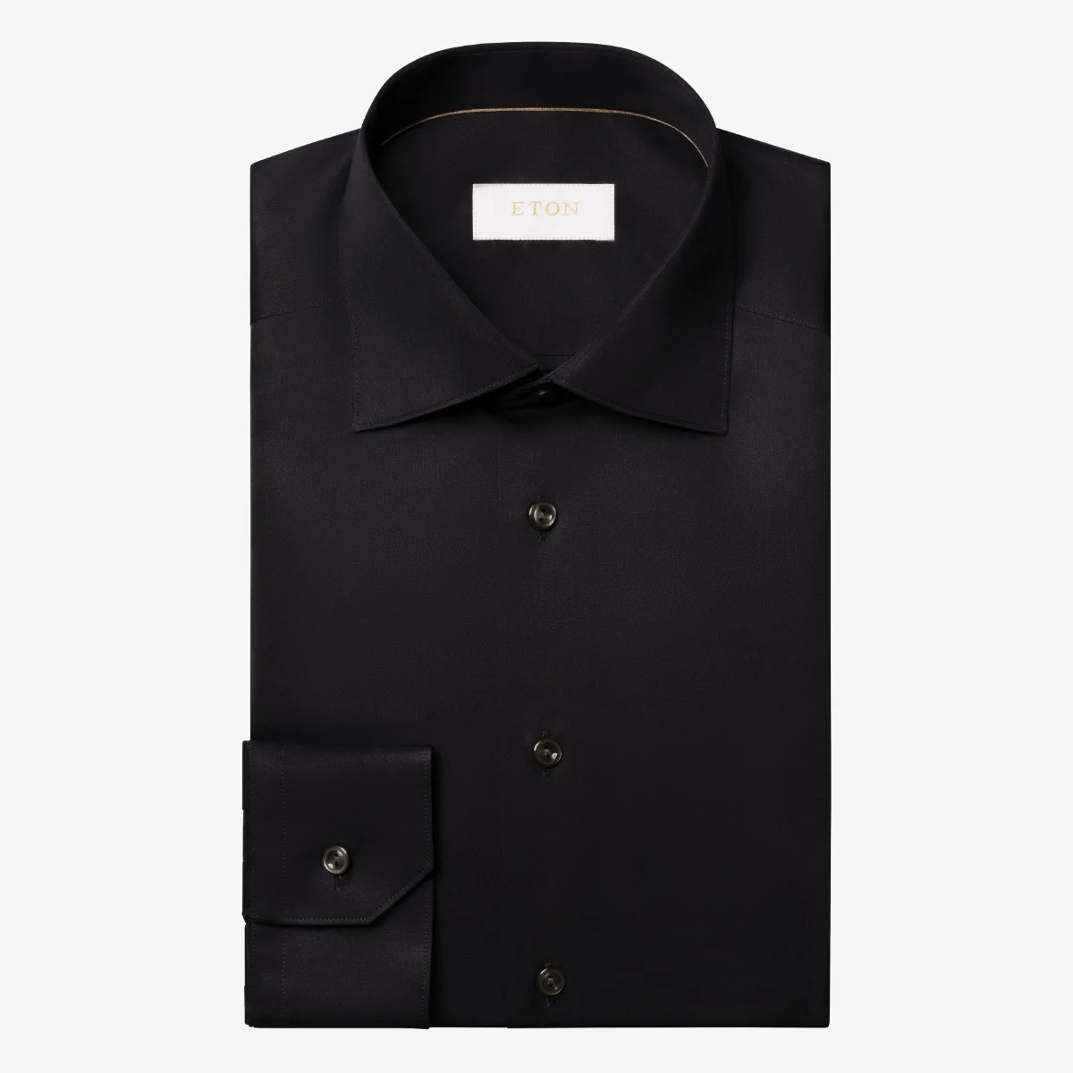 Eton juodi slim fit prabangaus tvilo marškiniai