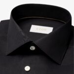 Eton black slim fit elevated twill shirt