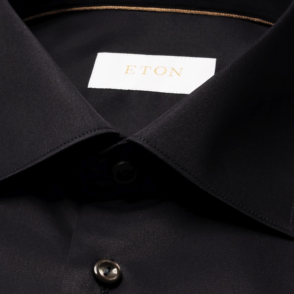 Eton black slim fit elevated twill shirt