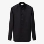Eton black slim fit elevated twill shirt