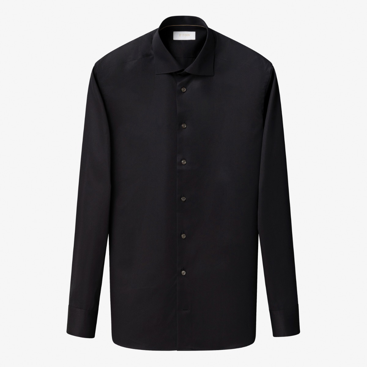 Eton black slim fit elevated twill shirt