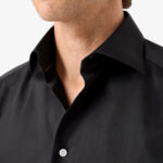 Eton black slim fit elevated twill shirt