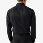 Eton black slim fit elevated twill shirt