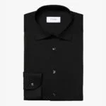 Eton black slim fit fit four-way stretch shirt