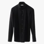 Eton black slim fit fit four-way stretch shirt
