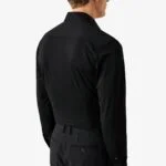 Eton black slim fit fit four-way stretch shirt