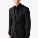 Eton black slim fit fit four-way stretch shirt
