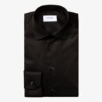 Eton juodi slim fit firminio tvilo marškiniai