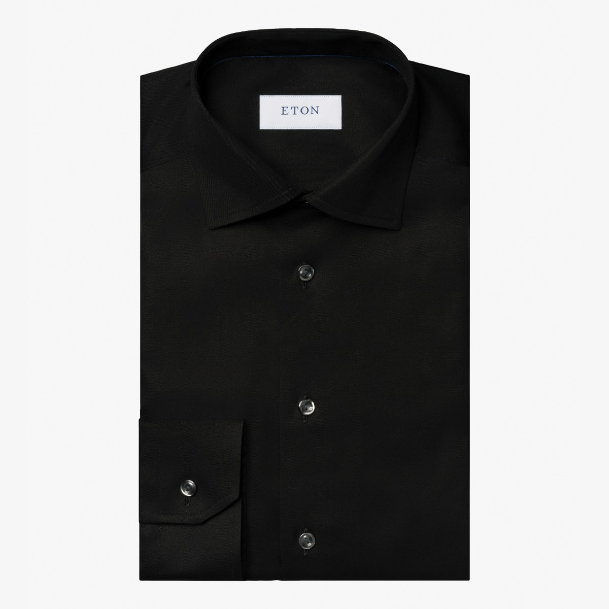 Eton black slim fit signature twill shirt