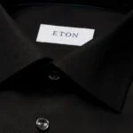 Eton black slim fit signature twill shirt