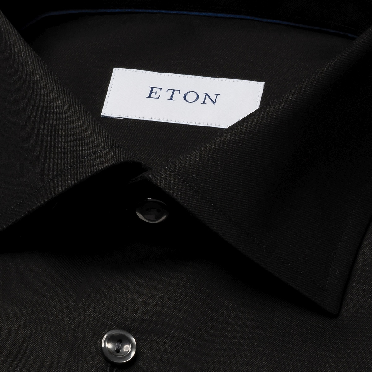 Eton black slim fit signature twill shirt