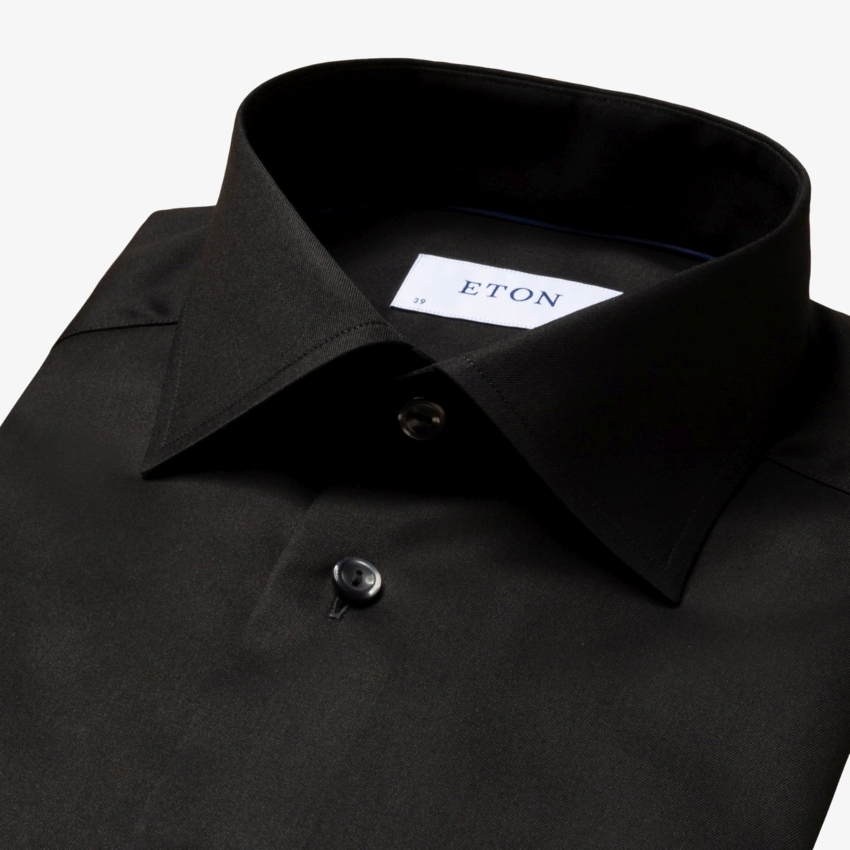 Eton black slim fit signature twill shirt