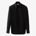 Eton black slim fit signature twill shirt